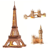 ROBOTIME 3D Puzzle for Adults Wooden Craft Kit DIY Construction Model Kit with LED Light Model Builidng to Build Brain Teaser Gifts for Kids ROBOTIME