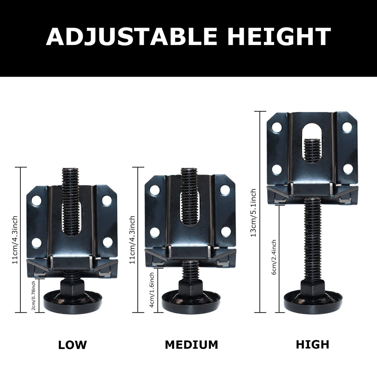 LOSCHEN 8PCS Heavy Duty Adjustable Leveling Feet for Furniture,Hexagon Nuts Lock Furniture Legs Levelers,for Table, Cabinets, Workbench,Shelving LOSCHEN