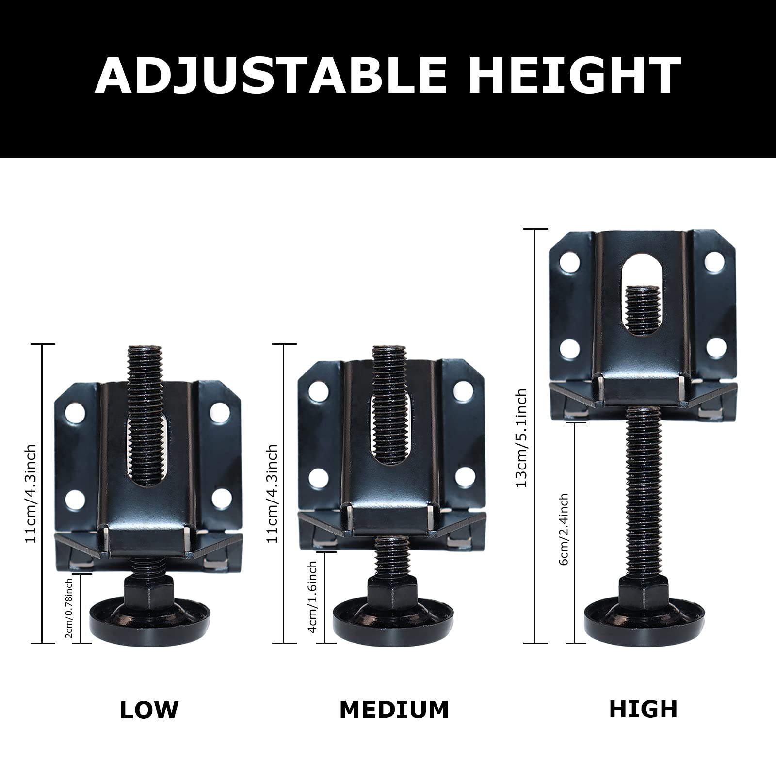 LOSCHEN 8PCS Heavy Duty Adjustable Leveling Feet for Furniture,Hexagon Nuts Lock Furniture Legs Levelers,for Table, Cabinets, Workbench,Shelving - WoodArtSupply