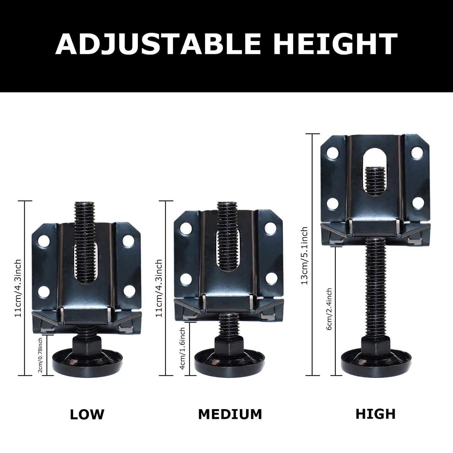 LOSCHEN 4 PCS Heavy Duty Adjustable Leveling Feet for Furniture,Hexagon Nuts Lock Furniture Legs Levelers,for Table, Cabinets, Workbench,Shelving - WoodArtSupply