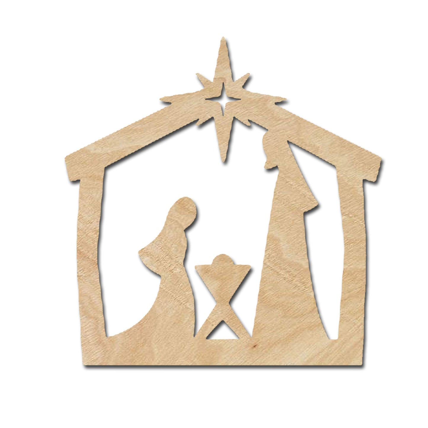 Nativity Wood Cutouts for crafts, Laser Cut Wood Shapes 5mm thick Baltic Birch Wood, Multiple Sizes Available - WoodArtSupply