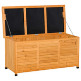 Outsunny 75 Gallon Wooden Deck Box, Outdoor Storage Container with Aerating Gap & Weather-Fighting Finish, Yellow Outsunny