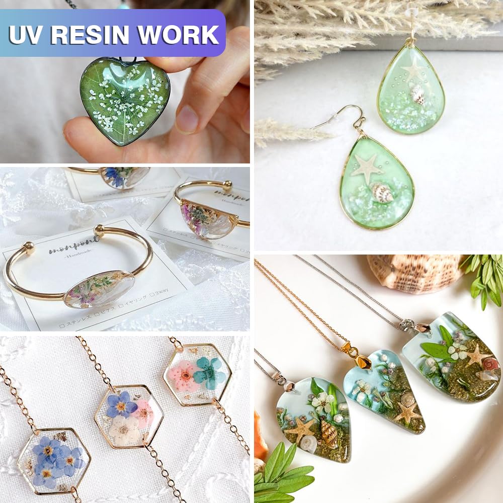 OSBANG 300g UV Resin Crystal Clear Hard UV Cure Epoxy Resin, Upgraded Formula UV Resin, Solar Activated Glue Kit Transparent Resin, Ultraviolet Fast OSBANG