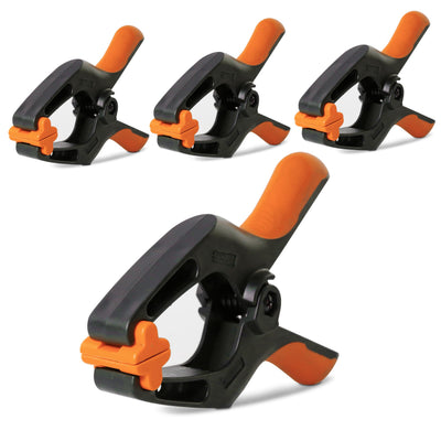 WOCTEC 4-Pack Spring Clamps Heavy Duty - 6 Inch Large Plastic Clamps for Crafts and Pool Cover Clips with 3 Inch Jaw Opening- Wodworking Clamps for