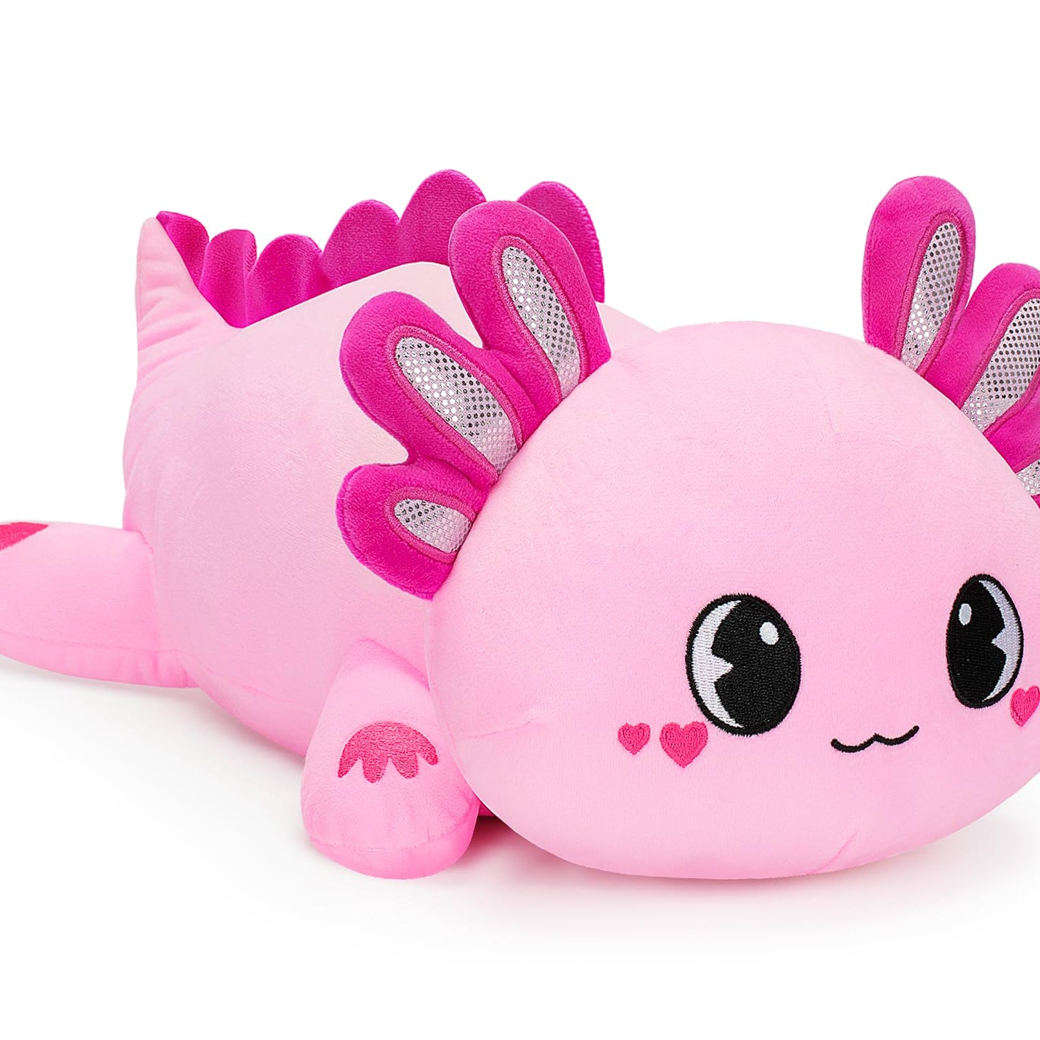 Officygnet Axolotl Plush, 13" Soft Stuffed Animal Plush Toy, Cute Axolotl Plush Pillow, Kawaii Plushies Dolls for Kids, Pink Axolotl Gift for Girls Officygnet