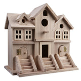9.5" Wooden Brownstone Birdhouse with Fence by Make Market - Unfinished Birdhouse Made of 100% Wood, Outdoor Nesting Boxes - Bulk 6 Pack Make Market