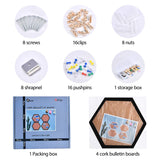 AkTop Cork Bulletin Board Hexagon 4 Pack, Small Framed Corkboard Tiles for Wall, Thick Decorative Display Boards for Home Office Decor, School AKTOP