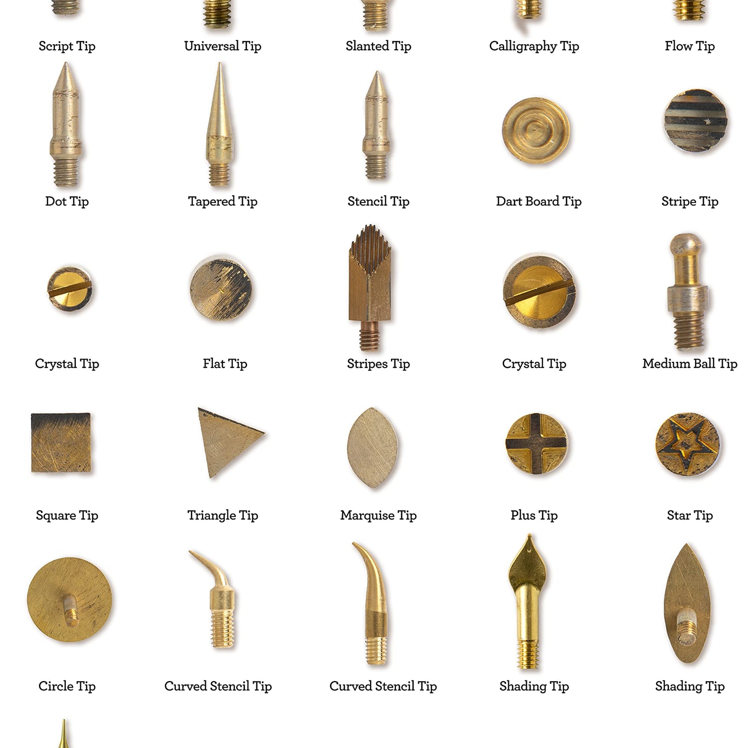 Plaid Wood Burning Tool Tip Set, Set of 26, Gold Plaid