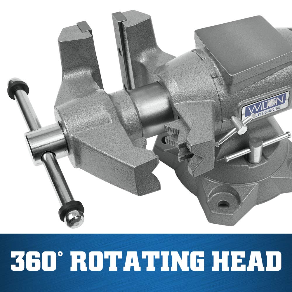 Wilton 6-1/2" Multi-Purpose Bench Vise, 360° Rotating Head & Base, 6" Max Opening (650P) Wilton