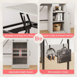 Bestier L Shaped Standing Desk Adjustable Height, 60" Corner Computer Desk with Storage File Cabinet, 95.2" Long and Large Reversible Office Desk Bestier