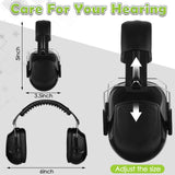 Xuhal 9 Pcs Ear Protection Earmuffs, Adjustable NRR 28dB Noise Reduction Headphone for Shooting Mowing Noise Cancelling (Black) Xuhal