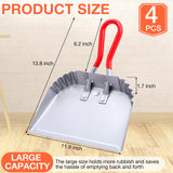 4 Pack Industrial Metal Dustpan 12 Inch Heavy Duty Dust Pan with Handle Handheld Dustpan Wide Scooper Dust and Debris Sweeping Tool Ideal for Uiifan