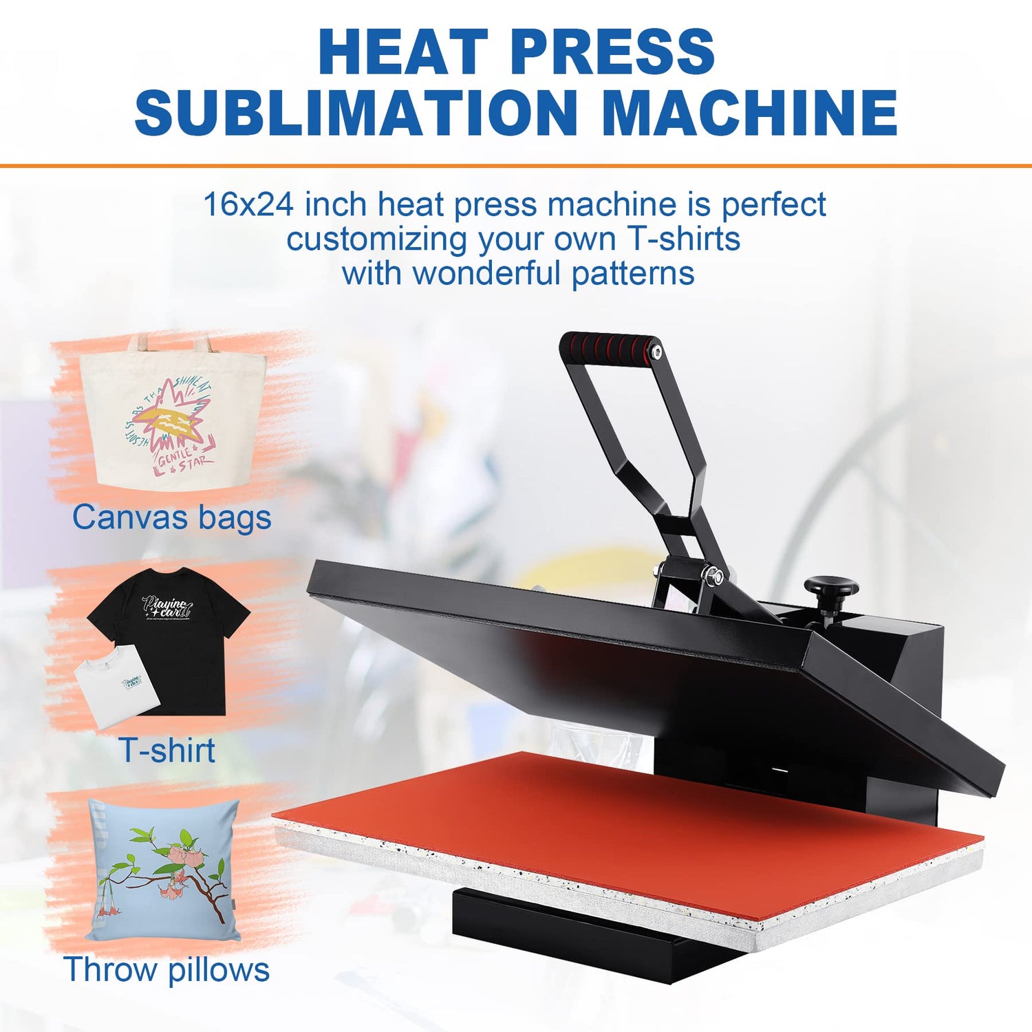 Iglobalbuy 16x24" Clamshell Heat Press Sublimation Machine, Digital Control Heat Press Transfer Printer, Large 16" x 24" Industrial Clamshell Design Iglobalbuy
