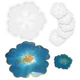 Panamalar Silicone Resin Molds, 1PCS Large Resin Tray Mold and 5PCS Coaster Molds for Resin Casting, Flower Shape Epoxy Resin Casting Molds for DIY, PANAMALAR