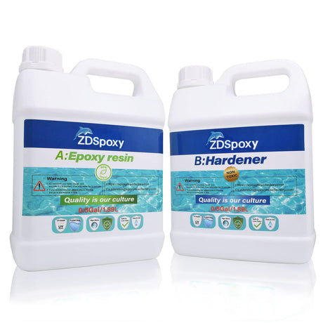 Epoxy Resin Crystal Clear, Food Safe Resin for Bar Table Top, Wood, Art, Jewelry, Super Gloss Resin for Casting, Coating and Art, Mold Casting, Zdspoxy