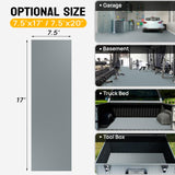 TUFFIOM 7.5 x 17 FT Garage Floor Mat, Diamond Plate Sheet PVC Roll for Under Car Parking Protect, RV Trailer Flooring, Water/Stain Resistant Floor TUFFIOM