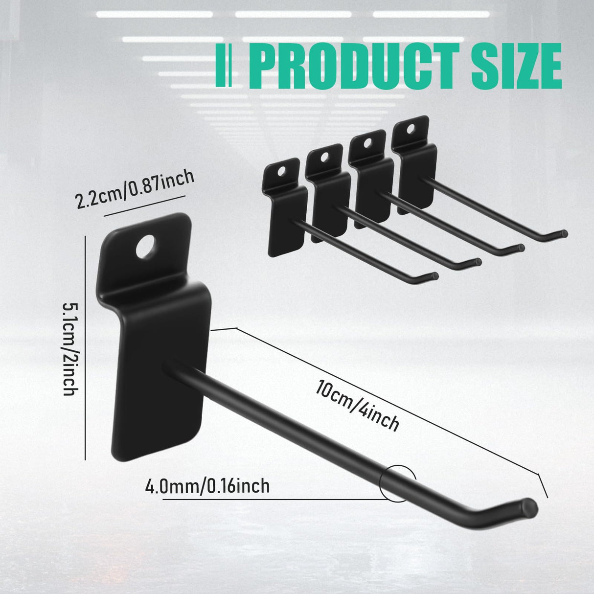 Yaocom 200 Pcs Slatwall Hooks Bulk Metal Slat Wall Hanging Hooks Panel Display Hooks Slatwall Hooks and Hangers for Garage Shop Retail Display Yaocom