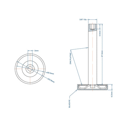 Rok Hardware 4 Pack Heavy Duty 8000 lbs Capacity Adjustable Furniture Leg Levelers - WoodArtSupply