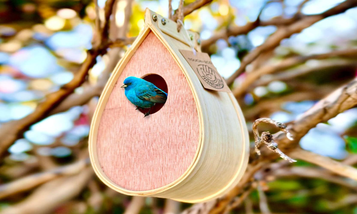 Pollinating Palace - Outdoor Hanging Wooden Bird House,Outdoor Birdhouse for Hummingbirds, Bluebirds and Finch Cardinals, Songbirds, Birdhouse GardeningProducts4Less