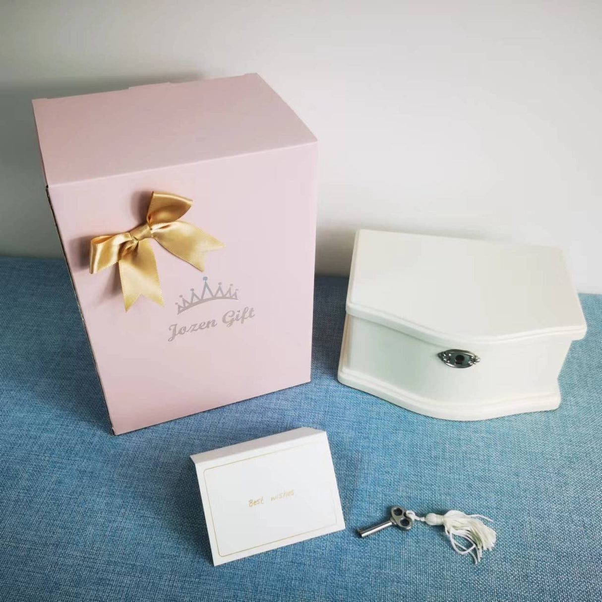 Jozen Gift Wooden Ballerina Medium White Musical Jewelry Box with Mirror for girls，Kid's Jewelry Storage Music Box Jozen Gift