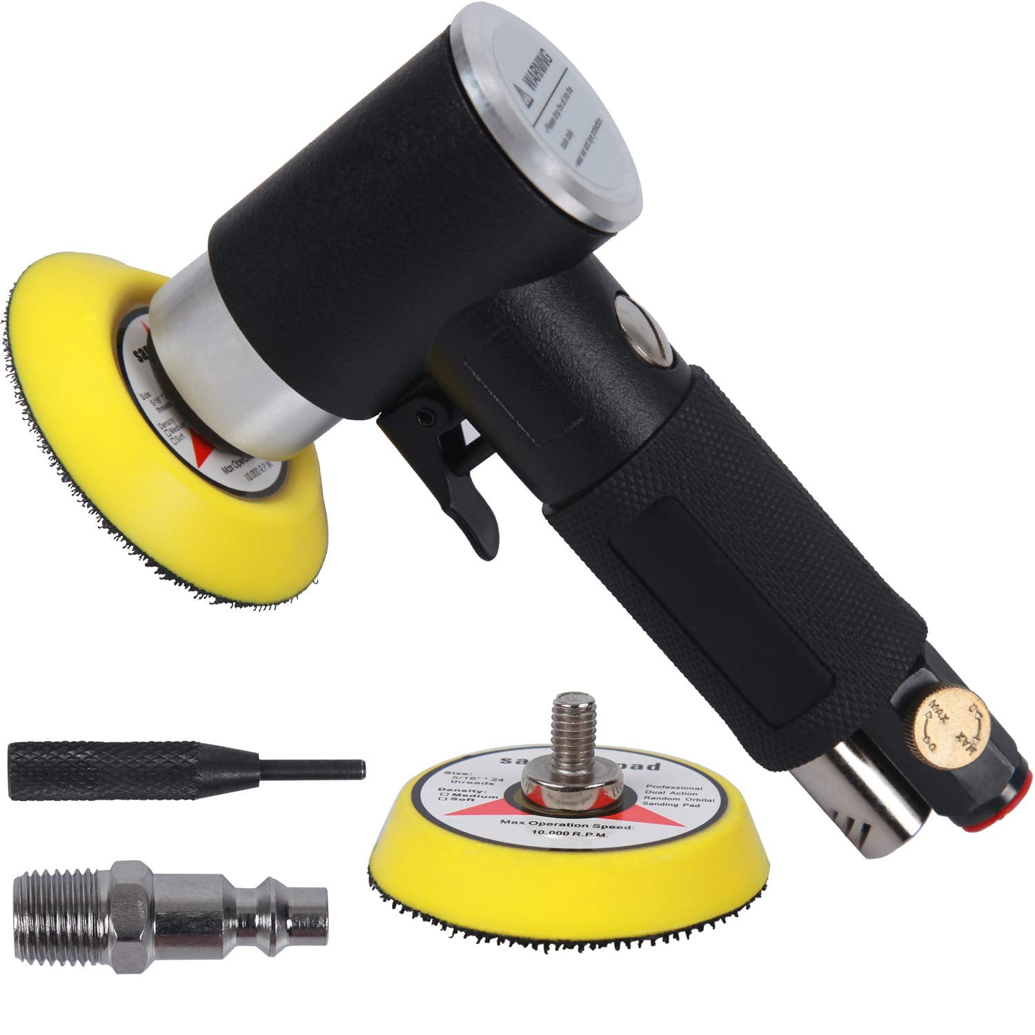 2" and 3" Random Orbital Air Mini Sander, Pneumatic Sander for auto sanding tools, 15,000 RPM Air angle sander, Pneumatic angle sander,Dual Action - WoodArtSupply