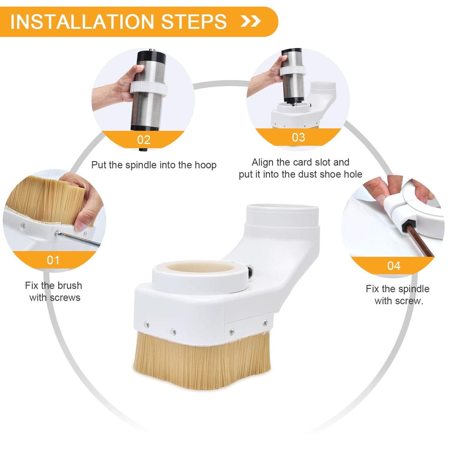 Daedalus NL330 CNC Dust Shoe, 80mm, White Daedalus