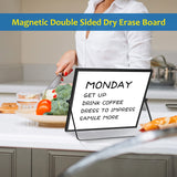 Small Monthly Calendar Dry Erase Whiteboard for Wall, 16in x 12in Magnetic Dry Erase Board, Hanging Double-Sided White Board, Portable Board for ABERLLS