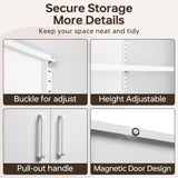 AFAIF Metal Garage Cabinets, 72" Tall Locking Storage Cabinets with 2 Doors and 5 Adjustable Shelves, Steel Utility Tool Cabinet, White Lockable AFAIF