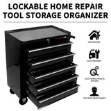 5-Drawer Rolling Tool Cart, Rolling Tool Box on Wheels, Lockable Home Repair Tool Storage Organizer, Tool Chest Cabinet for Mechanic, Garage Larmliss