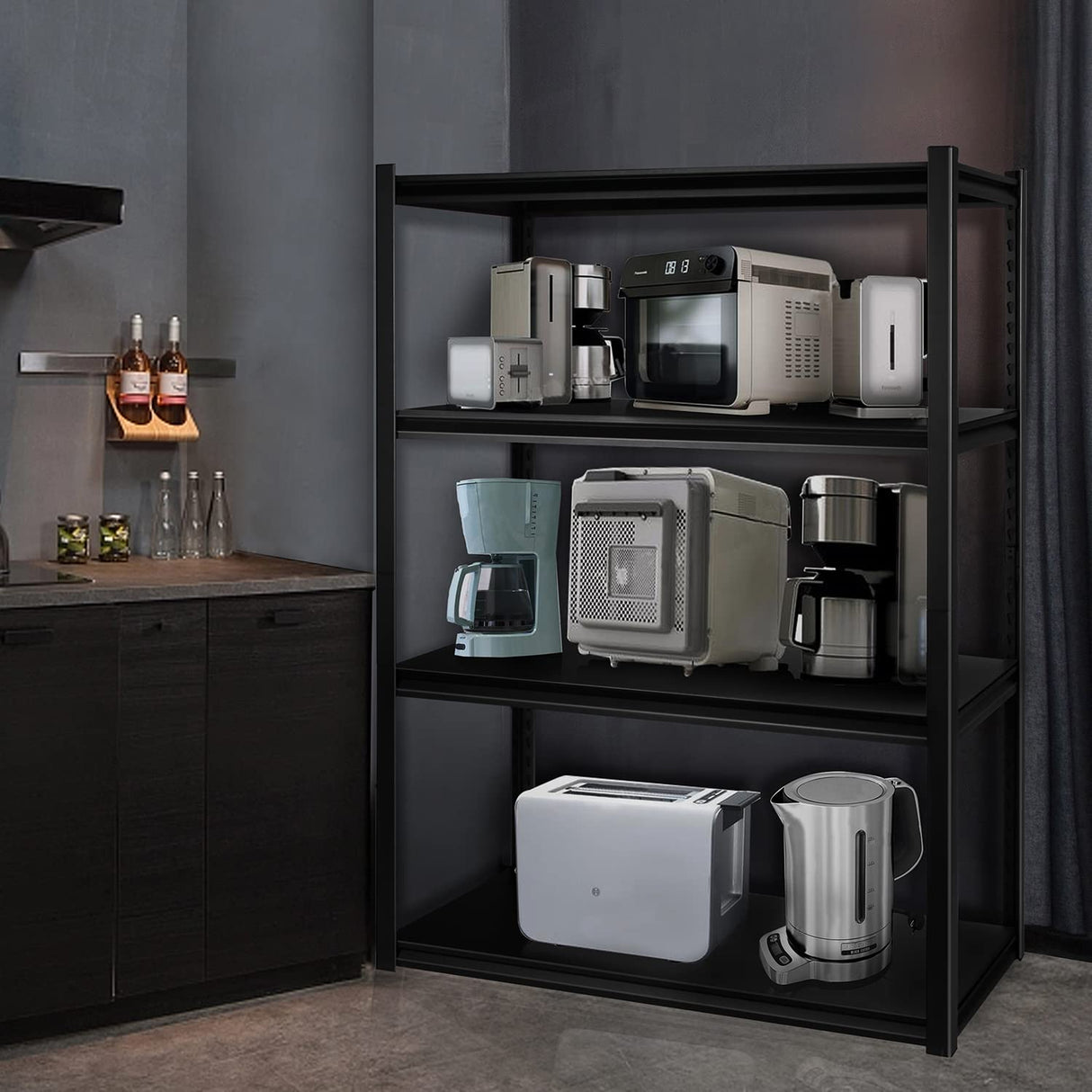 PACHIRA E-Commerce Wide Size Garage Storage Shelves Heavy Duty, 39.4" Wide Adjustable Rack 4-Tier Metal Shelving for Kitchen, Living Room, Basement, PACHIRA E-Commerce