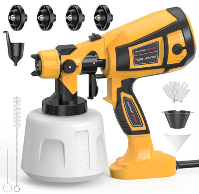 Paint-Sprayer-1000W-HVLP-High-Power-Electric-Spray-Paint-Gun 1400ml High Capacity Container 4 Nozzles and 3 Patterns Easy to Clean for Furniture