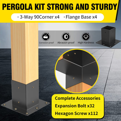 pergola Brackets 4x4Woodworks Pergola kit Modular Modern Outdoor Pergola Hardware Kit DIY Elevated Wood Stand kit Includes 4 Bracket Shoulders 4