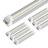 ELEKICO 6 Pack 100w 8ft Led Shop Light, Super Bright 15000lm 5000k V Shape 8' Led Shop Lights, Linkable 8 Foot Led Shop Lights for Garage Warehouse, ELEKICO