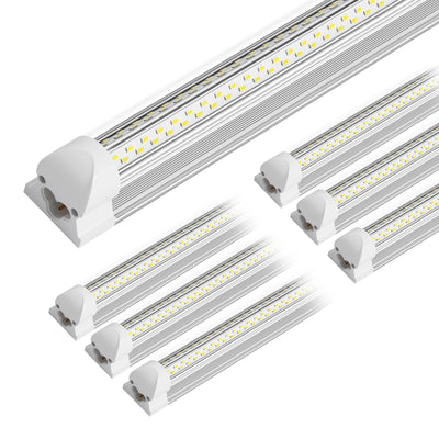 ELEKICO 6 Pack 100w 8ft Led Shop Light, Super Bright 15000lm 5000k V Shape 8' Led Shop Lights, Linkable 8 Foot Led Shop Lights for Garage Warehouse,