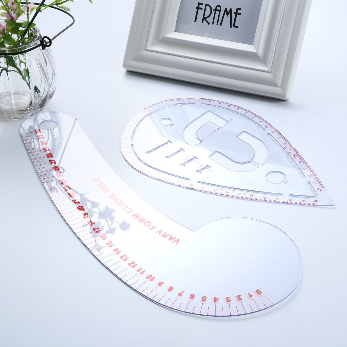 Boao 6 Pieces Sewing Curved Ruler Curved Sewing Rulers Set French Metric Ruler Plastic Sewing Tools Metric Curve Shaped Rulers Making Ruler Kit for Boao