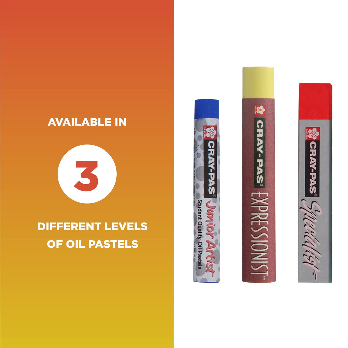 SAKURA Cray-Pas Junior Artist Oil Pastel Set - Soft Oil Pastels for Kids & Artists - 50 Sticks SAKURA