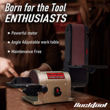 BUCKTOOL 5.0A Belt Disc Sander 4 in x 36 in Belt and 6 in Disc Sander with 3/4HP Direct-drive Motor and Portable Al Base, BD4603 Upgraded Model Bucktool