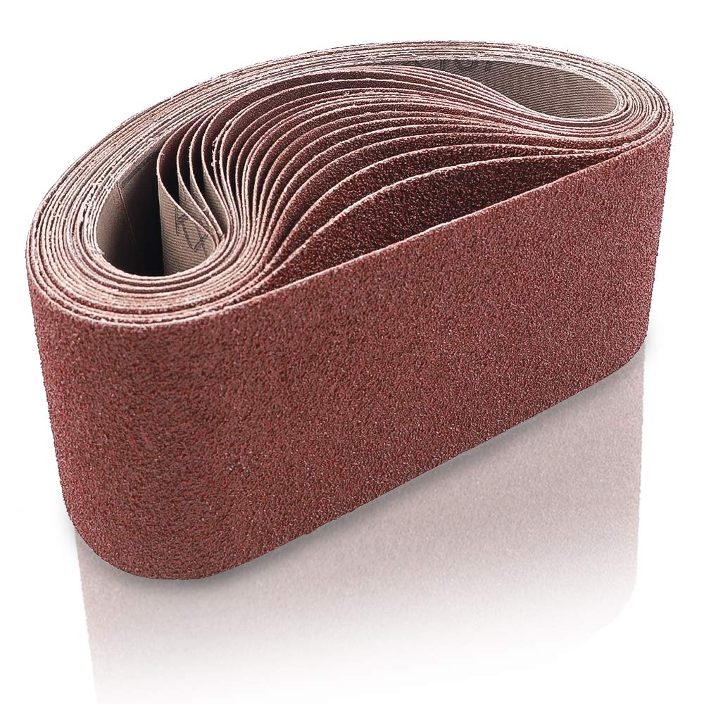 Coceca 3x18 Inch Sanding Belts, 21 Packs Belt Sander Paper Aluminum Oxide Sandpaper (Assorted 3 Each of 40 60 80 120 180 240 320 Grit) for Sander Coceca