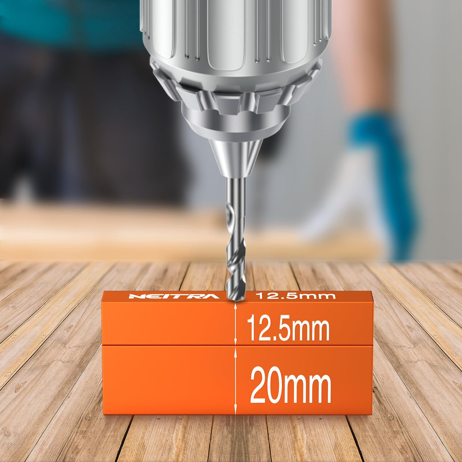 Neitra Metric Setup Blocks - 15 PCS Aluminum Height Precision Measuring Blocks Set for Table Saw, Router and Jig Saw with Storage Case, Orange Neitra