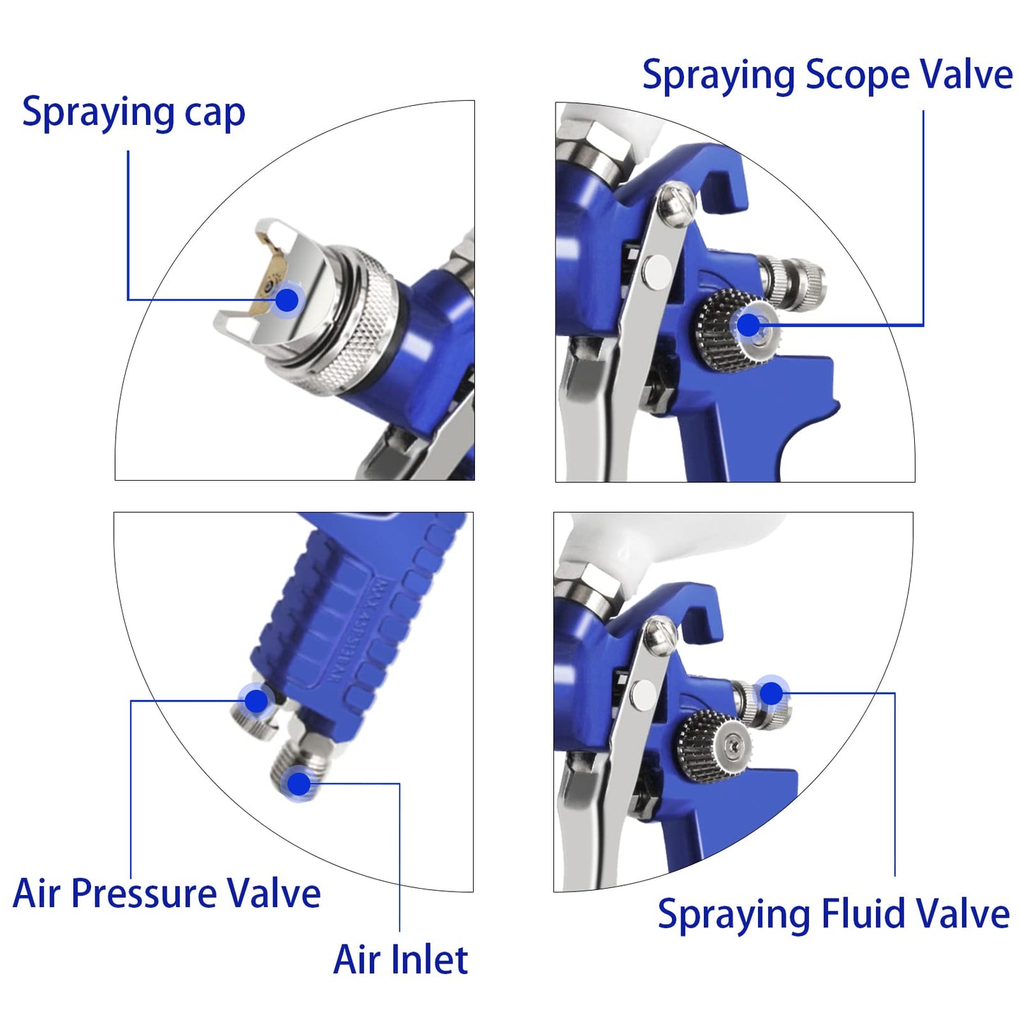 PNTGREEN HVLP Spray Gun Gravity Feed, 600CC Capacity, with 1.4mm Nozzle Professional Air Paint Sprayer Spray Guns for Painting Cars - WoodArtSupply