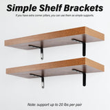 HOME MASTER HARDWARE Heavy Duty Black Steel L Corner Brace,4 Pack Shelf Bracket,5" x 3" Right Angle Bracket,Black Metal L Brackets for Shelves Wood HOME MASTER HARDWARE