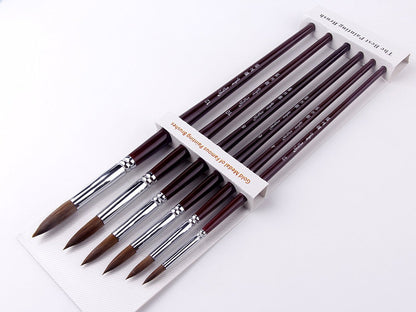 Artist Paint Brushes-Superior Sable Watercolour Brushes Round Point Tip Paint Brush Set for Watercolor Acrylic Painting Supplies - WoodArtSupply