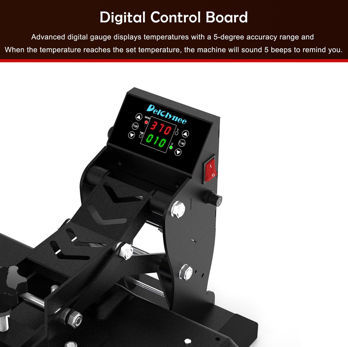 Delclynee Heat Press Machine 15x15 inch for T Shirts (HPM-1515-2) Delclynee