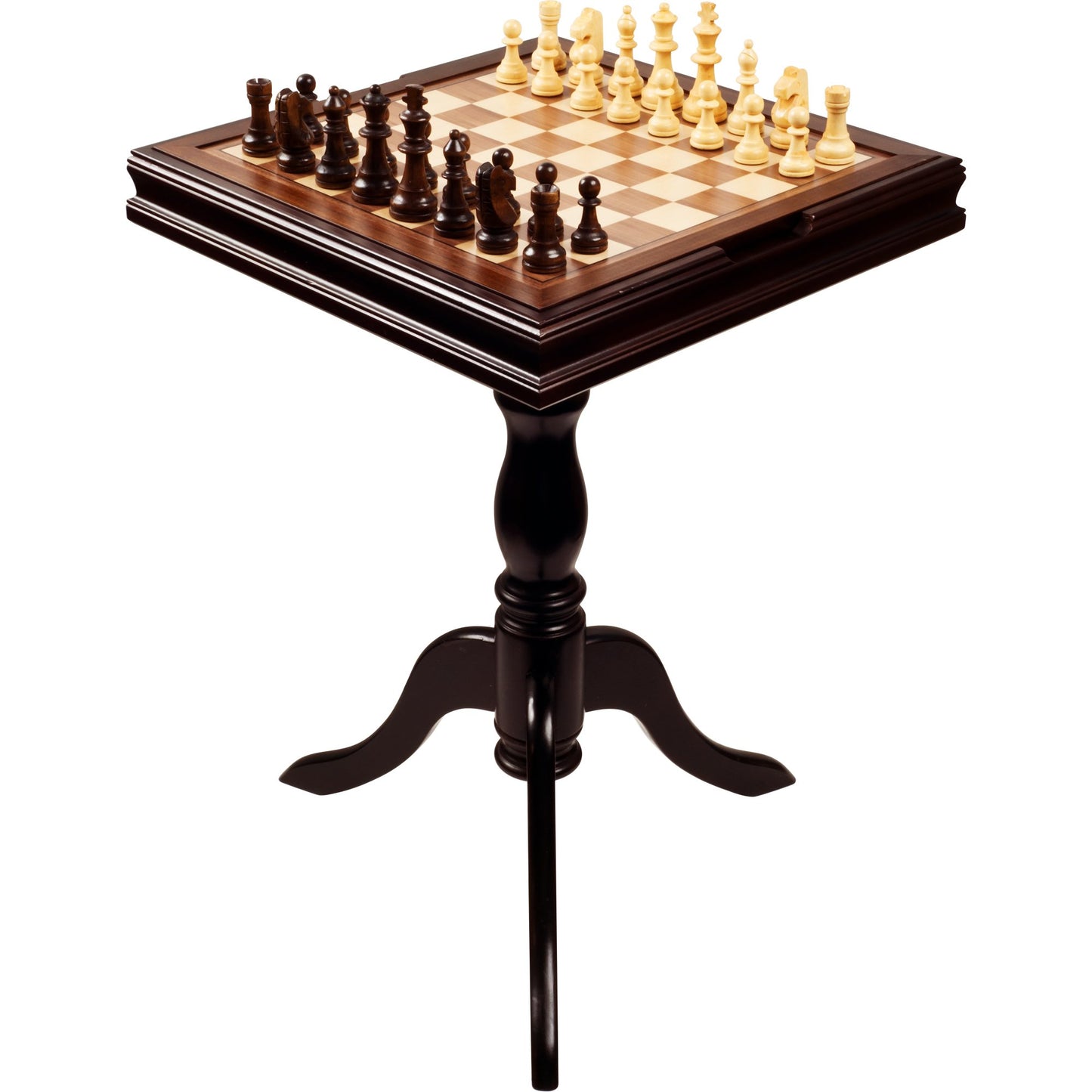 Hey! Play! Deluxe Chess & Backgammon Table by Trademark Games, Brown/White/Tan, 27x18.125x18.125 - WoodArtSupply