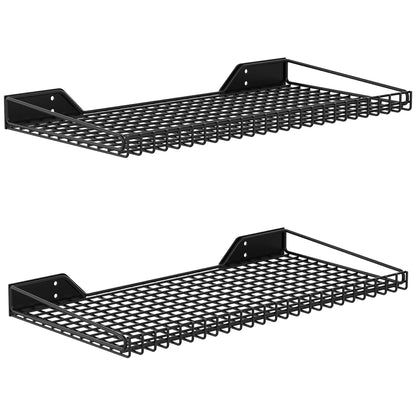 WALMANN 2 Pack Garage Wall Shelf, 23.5" x 12" Wall Mounted Storage Shelves for Garage, Closet, Laundry Room, Heavy Duty Wall Shelving, Holds Up to 65 - WoodArtSupply