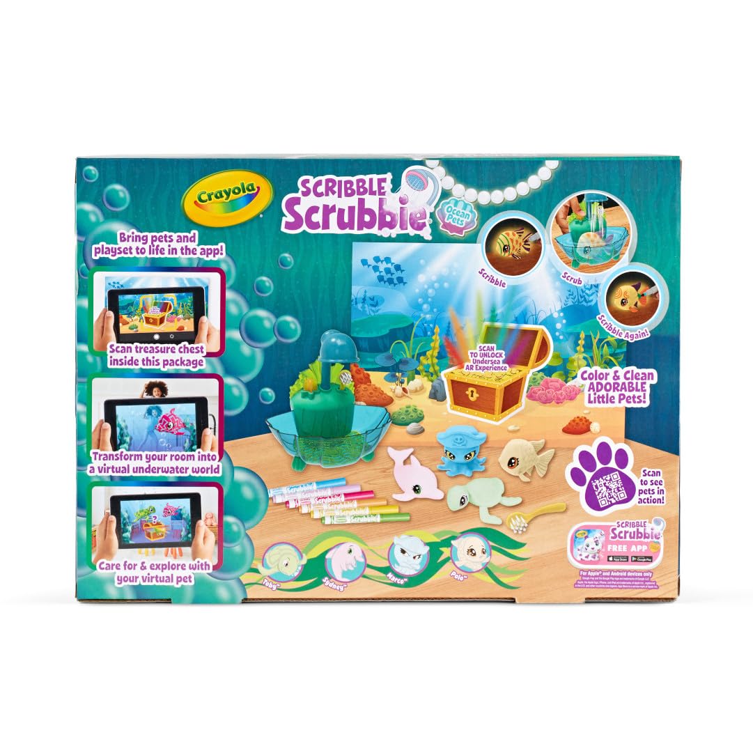 Crayola Scribble Scrubbie Glow Lagoon Pets, Sea Animal Toys, Gifts for for Boys & Girls, 3+ Crayola