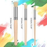 Wooden Stencil Brushes Natural Stencil Bristle Brushes Dome Art Painting Brushes Wood Paint Template Brush for Acrylic Oil Watercolor Art Painting Patelai
