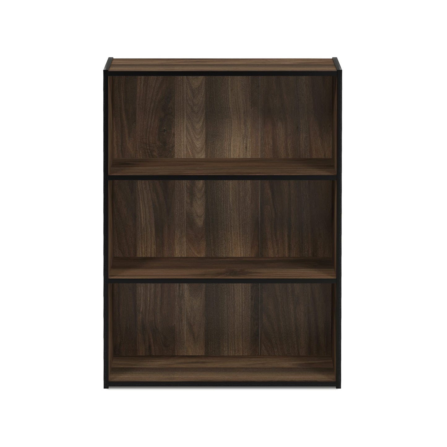 Furinno Pasir 3-Tier Open Shelf Bookcase, Columbia Walnut