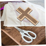 COHEALI 10 Pcs Cross Stitch Wood Pieces Necklace Kit Natural Wood Slices Pendant Necklace Locket Small Embroidery Hoops DIY Cross Stitch Chip COHEALI