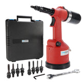 EROSHAK Industrial Hydraulic Pneumatic Riveter Automatic Air Rivet Nut Gun Tool Setting Kit Rivnut Riveting，with Metric & SAE Mandrels (8 Size) EROSHAK
